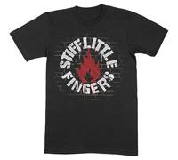 Stiff Little Fingers Men's Wall Cotton T-Shirt in Black | Size: Large Stiff Little Fingers Black L