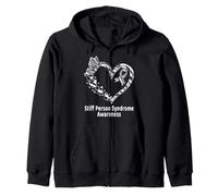 Stiff Person Syndrome Awareness Heart SPS Warrior Zip Hoodie