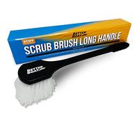Stiff Scrub Brush with Handle Outdoor for Boat Car Tire Furniture Cleaning (Long Handle)