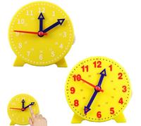STIFFENERS 2 Pcs Teaching Clocks for Children, Colorful Educational Time Learning Clock with Graphics, Learn to Tell The Time Clock 24-Hour Time Teaching