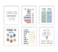 STIFFENERS 6 Pcs Motivational Wall Art, Motivational Posters, Inspirational Quotes Wall Art, 25x20cm, Suitable for Public Room Decoration, Room Space, Enhancing Power and Motivation