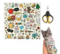STIFFENERS Cat Wrap Set, Anti-Bite Cat Claw Covers, Grooming Bag Nail Caps Wrap for Claws Cat Clippers for Claws, Grooming Bag Muzzle Nail Mat Cat Anti Scratch, Mittens