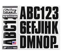 Stiffie UL11 Uniline Black 3" Alpha-Numeric Registration Identification Numbers Stickers Decals for Boats & Personal Watercraft