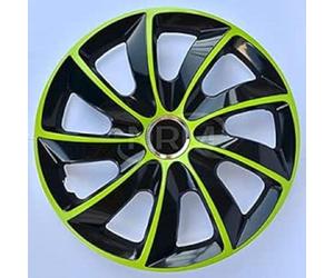 Stig Extra Wheel Trims Black / Green 16 Inch Set of 4