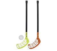STIGA Floorball Set Rookie 55 with 2 Floorball Clubs and 1 Floorball Black/Green/Orange, 55 cm, 79-1003-55