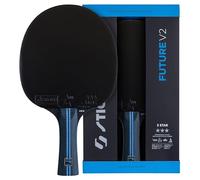 STIGA Future V2 3-Star Table Tennis Bat - Offensive Play Racket, 5-Ply Blade, Concave Handle, WRB Technology, ITTF Approved Rubber, 2.0 mm Sponge