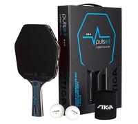 STIGA Ping Pong Set Pulse Box II 3-star Cybershape - 3 Star ITTF-approved Table Tennis Bat + 2 Balls + Wristband
