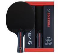 STIGA Prestige V2 5-Star Table Tennis Bat - High Speed Performance Racket, 5-Ply Blade, Concave Handle, WRB & ACS Technology, ITTF Approved Rubber, 2.0 mm Sponge