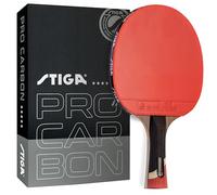STIGA Pro Carbon Performance-Level Table Tennis Racket with Carbon Technology for Tournament Play - Red and Blue Colors