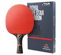 STIGA Royal Carbon 5-Star Table Tennis Racket - Professional Grade 5+2-Ply Blade with Carbon Fibre, ITTF-Approved 5-Star Rubber - Ideal for Offensive Players Seeking Maximum Speed and Spin