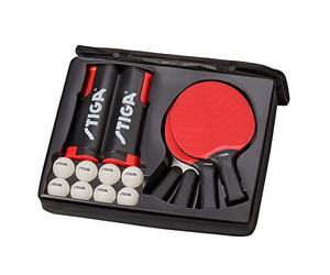STIGA Seasons Anywhere Table Tennis Set: 4 Bats, 8 Balls and Universal Rolling Net for Indoor and Outdoor Use for the Whole Family