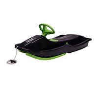 STIGA Snowpower Steering Sledge with Brakes, Sturdy and Quality Sledge for Children from 5 Years Old, with Pull Rope - Green
