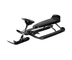 STIGA Snowracer King Size GT - Extra Long Sledge with Shock Absorber, Sturdy Steel Frame, Curve Ski System & Automatic Winder - Perfect for Adults and Children
