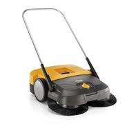 STIGA SWP 475 Hand-Propelled Outdoor Sweeper - 75cm Cleaning Width, Dual 41cm Brushes, 50L Waste Container, Adjustable Height, Ideal for Hard Surfaces & Areas up to 2900m²