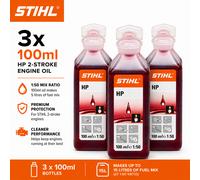 STIHL HP 2 Stroke Engine Oil 100ml 1:50 Genuine Oil & Mixing Bottle Bundles