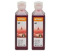 Stihl HP 2-Stroke Engine Oil 2x100ml Bottles, One Shot Quality lubricant & Mineral Oil for Blower Hedge Cutter, Mowers & Outdoors Power Tools