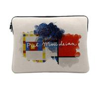 Stijl Mondrian Signature Cubism Abstract Painter and Tablet Case Linen Look 10 Inches Protective Laptop Sleeve Printed in France