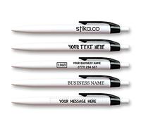 stika.co 1 Sample pen, Black Supersaver Custom Full Colour Printed Curved Pens Personalised with Your Logo/Text, Promotional Events Schools Giveaway