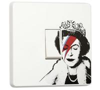stika.co Banksy-Inspired Set of 2 Single Light Switch Sticker - Mona Lisa, Einstein, Gorilla Mask & Queen Ziggy | Decorative Vinyl Switch Cover for Home, Office & Pop Art Fans (Queen Ziggy Stardust)