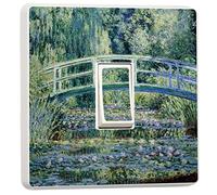 stika.co Claude Monet Water Lilies Light Switch Sticker - Set of 2 Single Switch Covers, Artistic Impressionist Home Decor, Self-Adhesive Vinyl