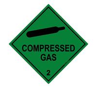 stika.co Compressed Gas COSHH Warning Hazchem Diamond Sticker | Clear Vinyl Self-Adhesive | 200 x 200mm | Enhance Safety Compliance and Visibility