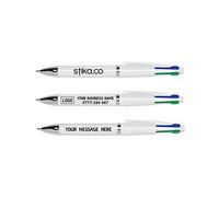 stika.co Custom Printed Quatro Four - Ink Colour Pen - Versatile, Stylish, and Personalised for Promoting Your Brand - Ideal for School, Work, and Promotional Events (120 Pens)