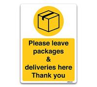 stika.co Delivery Notice Sign - Static Cling Window Vinyl, A5-210 x 148 mm - "Please leave all deliveries here" - for Postman, Couriers and Deliveries