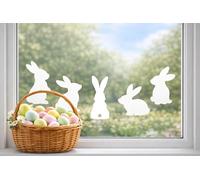 stika.co Easter Bunny Window Stickers Static Cling Vinyl - Reusable Bunny Window Decorations for Home & Shop Displays (L - A3)