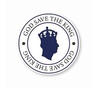 stika.co God Save The King, King Charles III Silhouette, His Majesty King Charles III 2023 Coronation, Window Sticker (M - 100 x 100 mm)
