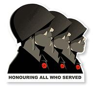 stika.co Large - Lest We Forget Remembrance Day Sticker - Soldier & Poppy Design | Static Cling Vinyl | L - 21 x 20.5 cm (210 x 205 mm/Approx. 8.3" x 8.1") for Glass, Windows & Perspex Surfaces