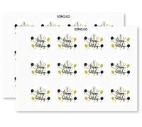 stika.co Multi-colored Party Labels, Decorative Craft Adhesive Round Paper Labels (24 Pack of 40mm x 40mm)
