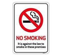 Stika.co No Smoking in These Premises Sign, Self-adhesive Vinyl Safety Sticker with BS EN ISO 7010 Compliance, A5 210x148mm