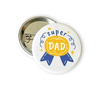 stika.co Pack of 10 Super Dad Badge, Pin Button Badge, Father's Day gift, 38mm, Button Chest Pin Badge (10)