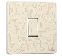 stika.co Pack of 2 Abstract Face Line, Abstract Art Design for Single Light Switch Cover Vinyl Sticker
