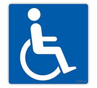 stika.co Pack of 2 Blue Badge Disabled Stickers - 100 x 100mm - Enhance Accessibility with Our Vinyl Stickers - Self-adhesive White Vinyl