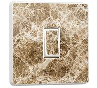 stika.co Pack of 2 Brown Marble Effect, Single or Double Switch Fun Print Light Switch Sticker Vinyl Cover Skin (Single Switch)