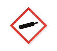 stika.co Pack of 2 Compressed Gas Sign - GHS COSHH Hazard Symbol - 100 x 100mm Harmful Substances Safety Warning Label Indoor Outdoor