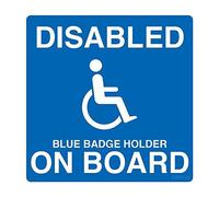 stika.co Pack of 2 Disabled Blue Badge holder On Board Self Adhesive Vinyl Sticker EXTERNAL 110 x 110 mm
