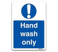 stika.co Pack of 2 Hand Wash only Sticker - Kitchen Safety Signs - Mandatory Compliance Signs