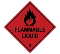 stika.co Pack of 2 HazChem Flammable Liquid 3 100mm red HSE diamond, Chemicals Storage Sign, PVC self-adhesive vinyl safety sticker for car, van, chemical storage containers (Vinyl)