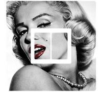 stika.co Pack of 2 Marilyn Monroe Black & White Double Light Switch Sticker, Home Decoration Cover Sticker, Switch Decor improvements