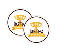 stika.co Pack of 2 Medium Size, Best Dad self-Adhesive Vinyl Sticker, Father's Day Gift Stickers (M - 120 x 120 mm)