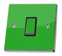 stika.co Pack of 2 Plain Bright Green Matte Light Switch Stickers, Self-Adhesive Vinyl Light Switch Cover, Home Decor, Single Switch with Cut-Out, Peel and Stick
