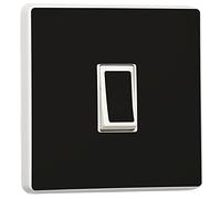 stika.co Pack of 2 Plain Gloss Black Light Switch Stickers, Self-Adhesive Vinyl Light Switch Cover, Modern Home Decor, Single Switch, Peel and Stick