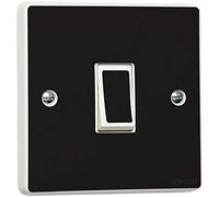 stika.co Pack of 2 Plain Gloss Black Light Switch Stickers, Self-Adhesive Vinyl Light Switch Cover, Modern Home Decor, Single Switch with Cut-Out, Peel and Stick