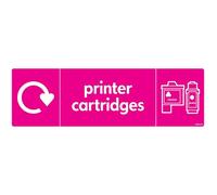 stika.co Pack of 2 Printer Cartridge Recycling Sticker - 200 x 60mm Self-Adhesive WRAP Sign - Recycle Now Label -BS EN ISO 7010 Compliant for Office & Workplace Waste