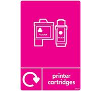 stika.co Pack of 2 Printer Cartridge Recycling Sticker - A6 148 x 105mm Self-Adhesive WRAP Sign - Recycle Now Label - BS EN ISO 7010 Compliant for Office & Workplace Waste