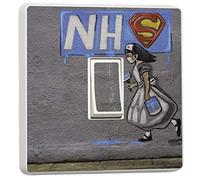 stika.co Pack of 2 Thank You Health Workers, Superheroes, Single Light Switch Cover Vinyl Sticker, Home Decorative Stickers