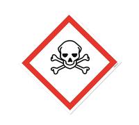 stika.co Pack of 2 Toxic Sign - GHS COSHH Hazard Symbol - 100 x 100mm Harmful Substances Safety Warning Label Indoor Outdoor