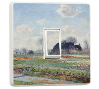 stika.co Pack of 2 Tulip Fields, Claude Monet Art Design - Single Light Switch Cover Sticker - Self-Adhesive Vinyl Room Decor - Home Decor Improvements